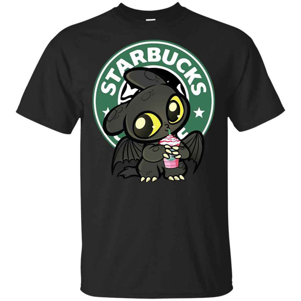 Toothless Drinks Starbucks Coffee Black T-Shirt Men