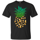Funny Sloth Pineapple Shape Black T-Shirt Men