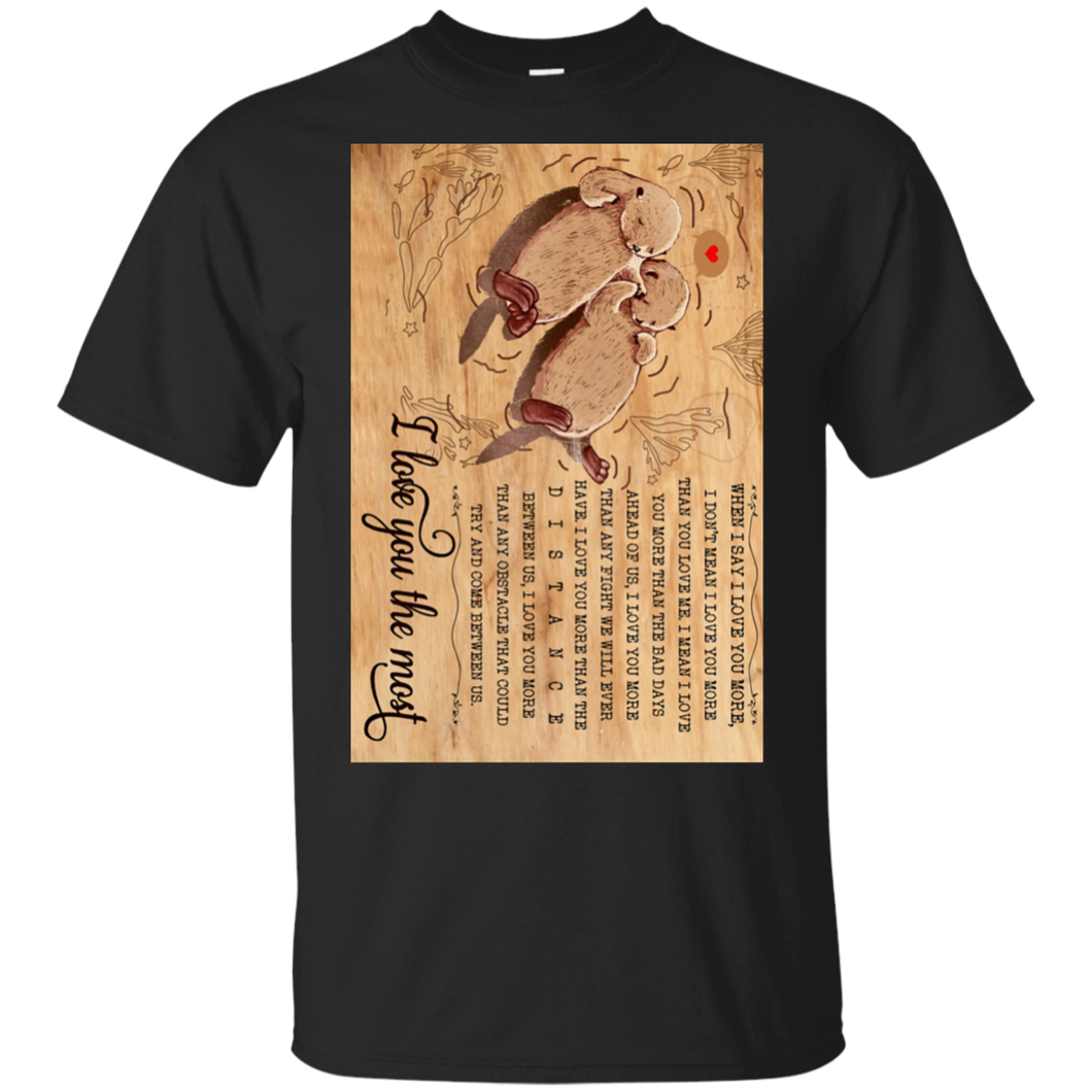 Otter I Love You The Most Black T-Shirt Men