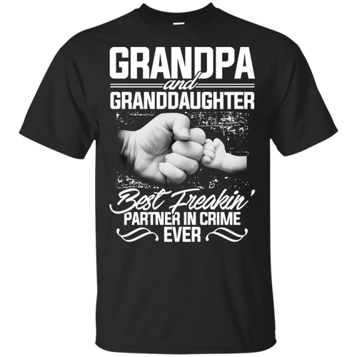 Grandpa And Grand Daughter Best Freakin Partner Black T-Shirt Men