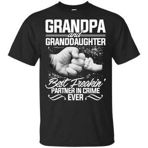 Grandpa And Grand Daughter Best Freakin Partner Black T-Shirt Men