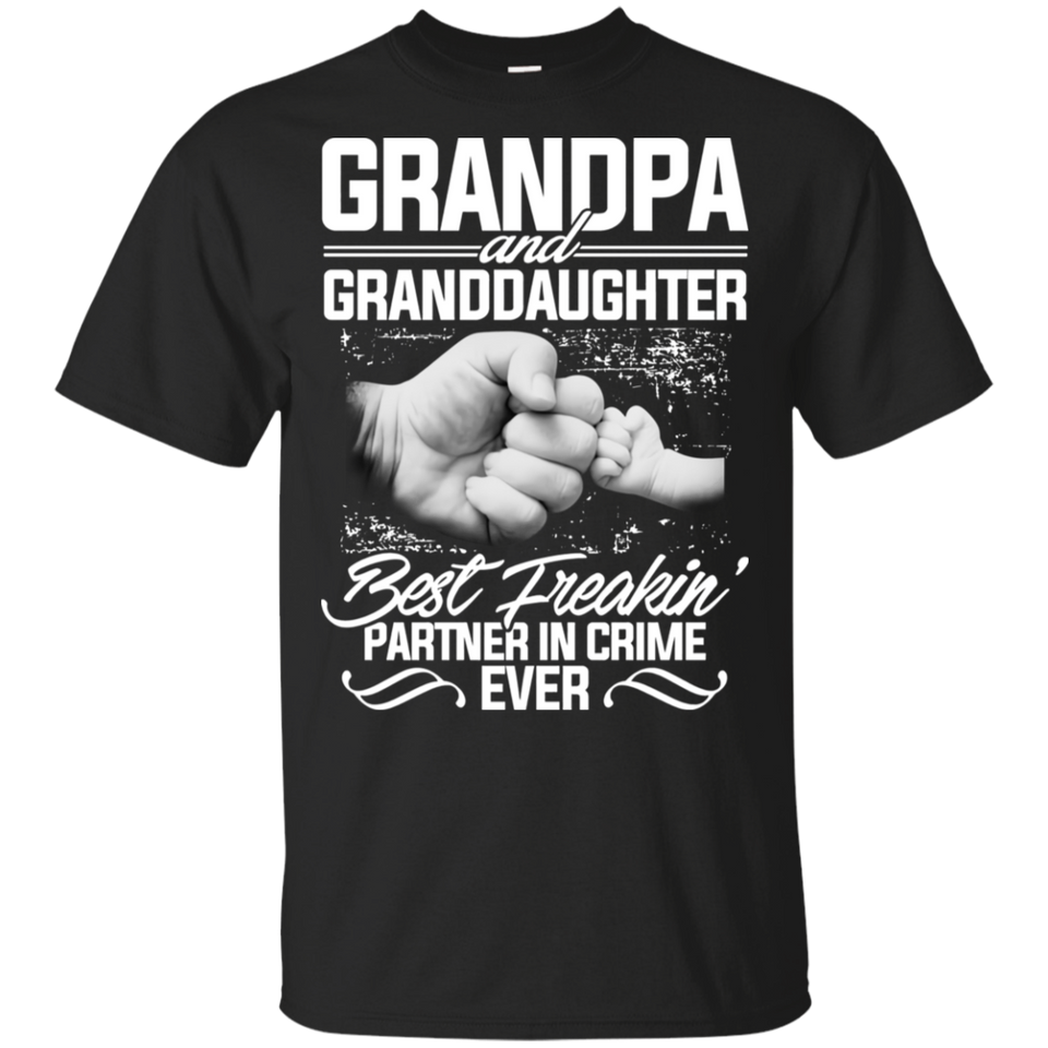 Grandpa And Grand Daughter Best Freakin Partner Black T-Shirt Men