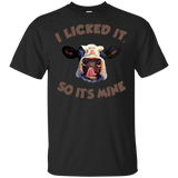 Funny Cow I Licked It So It_s Mine Black T-Shirt Men