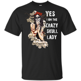 Yes I Am The Crazy Skull Lady Black T-Shirt Men