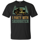 Camping I Party With Sasquatch Vintage Black T-Shirt Men