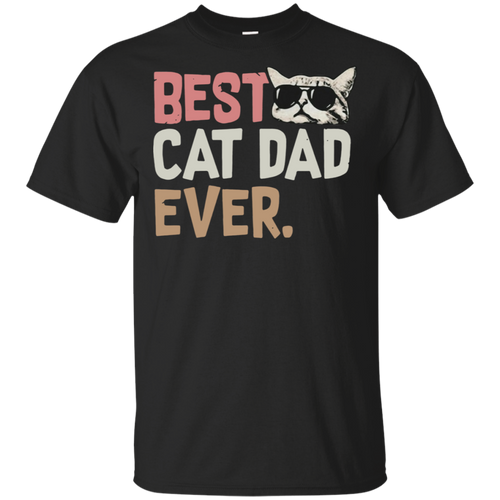 Best Cat Dad Ever Black T-Shirt Men