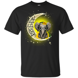 Elephant I Love Someone With Autism To The Moon Black T-Shirt Men